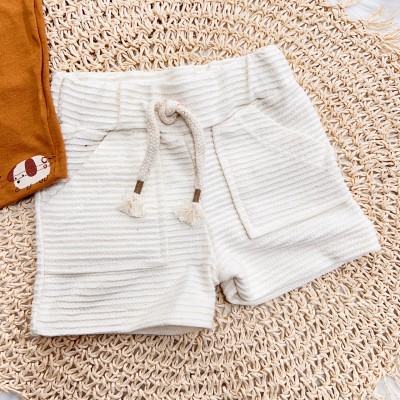 Conj. Camiseta Baby Dogs Explorer e Bermuda - Ferrugem